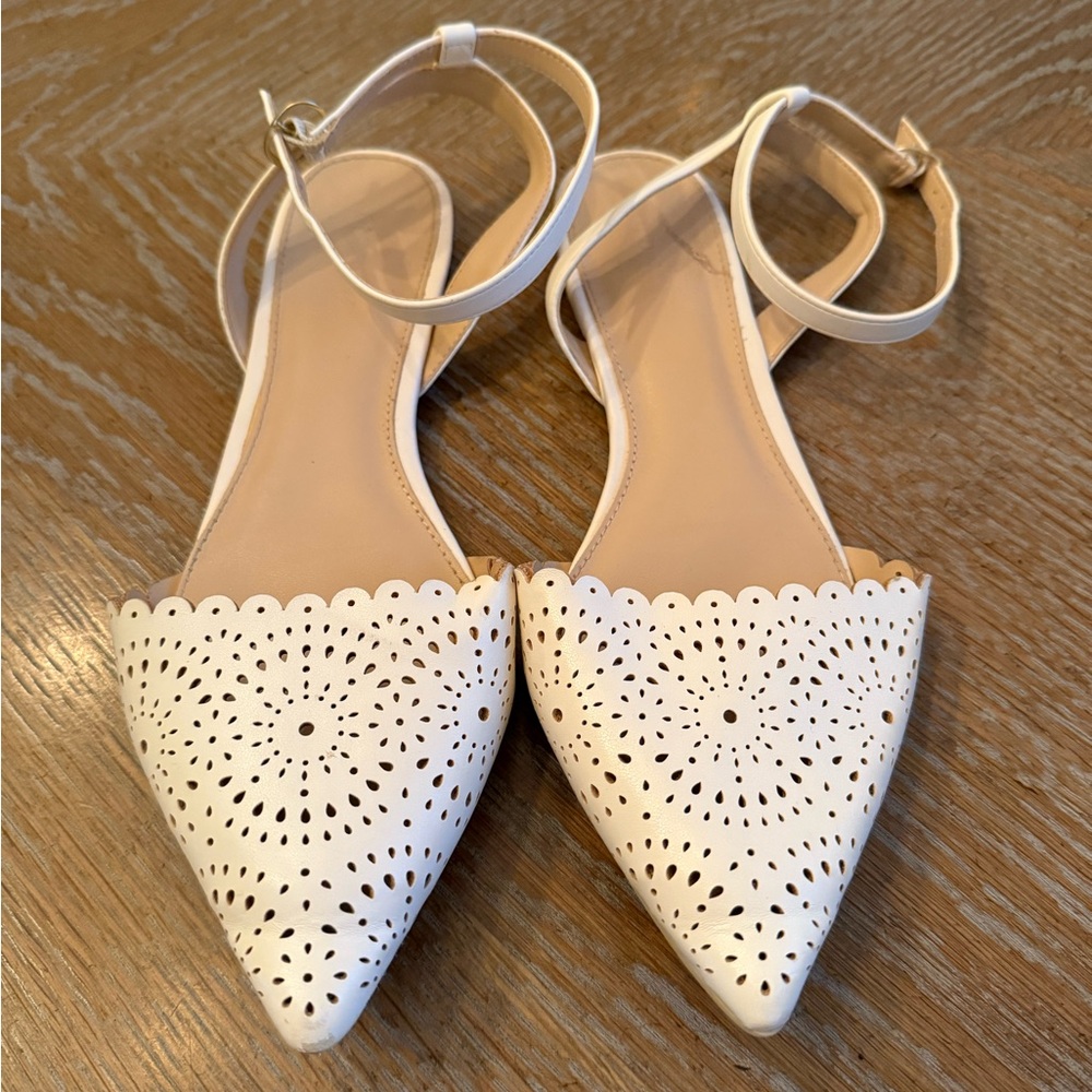 Old Navy Cream Flats with Cutout Design